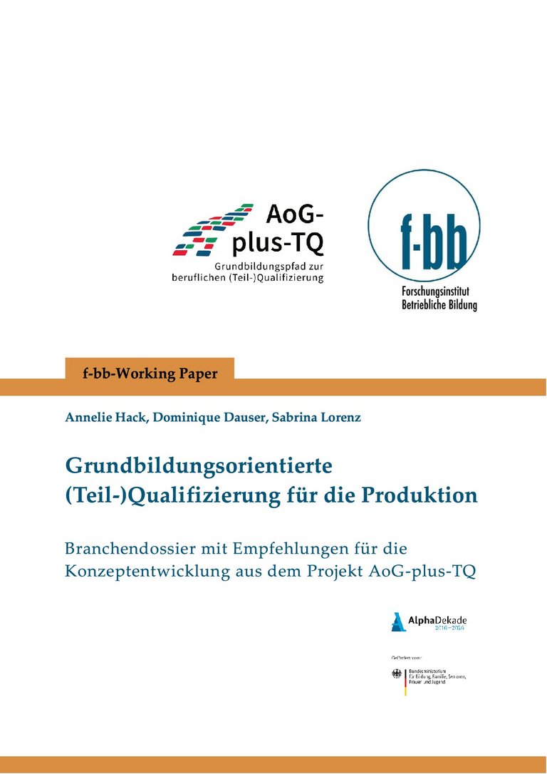 Titelblatt der Publikation.