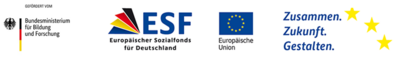 Dieses Projekt wird durch das Bundesministerium für Bildung und Forschung und den Europäischen Sozialfonds gefördert. Dieses Projekt wird durch das Bundesministerium für Bildung und Forschung und den Europäischen Sozialfonds gefördert.